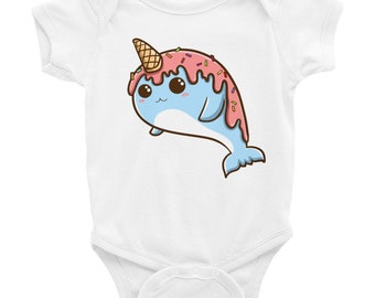 Nanagang Narwhal Birthday Party Baby Short Sleeves Baby Onesies Simple Gray Nanagang Narwhal Birthday Party Baby Short Sleeves Baby Onesies Simple Gray