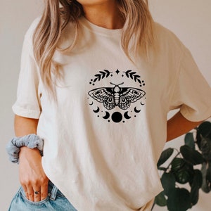 Comfort Colors Celestial Moth Shirt, Celestial Moth T-Shirt, Boho Moth Shirt, Comfy Oversized Shirt, Boho Shirt, Celestial Moth Shirt