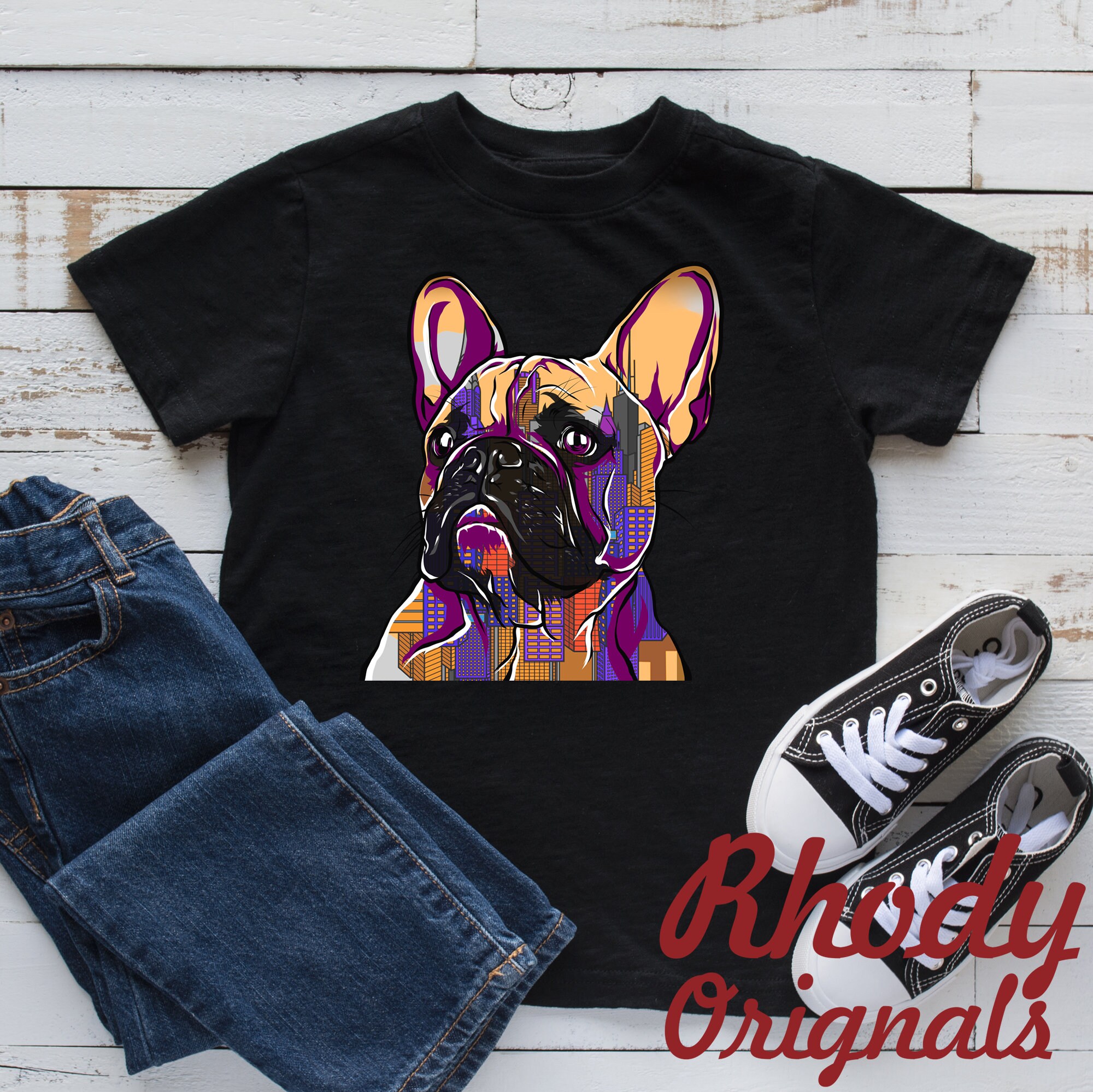 Frenchie Dog Shirt Colorful Frenchie Tee for Kids and Adults Etsy