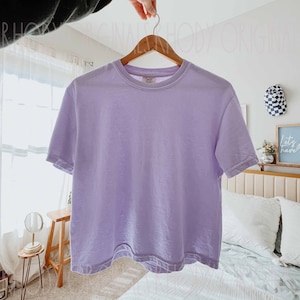 Comfort Colors Cropped T-Shirt, Garment-Dyed Soft Cotton Boxy Crop Tee 3023 Orchid