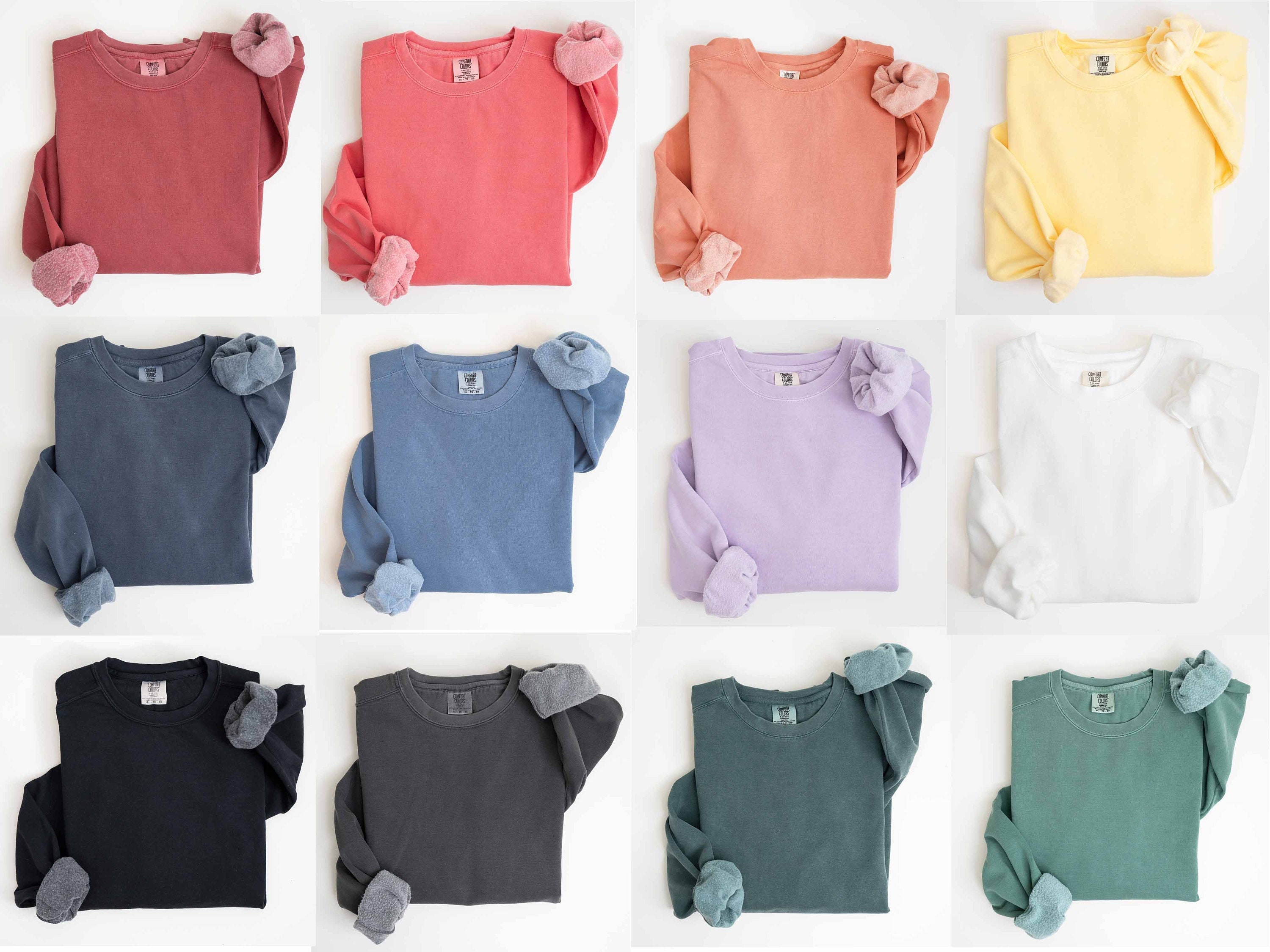 Comfort Colors Blank Sweatshirts, Crewneck Comfort Colors Sweatshirt, 1566 Blank Sweatshirt for Women, College Colors Crewnecks Basics
