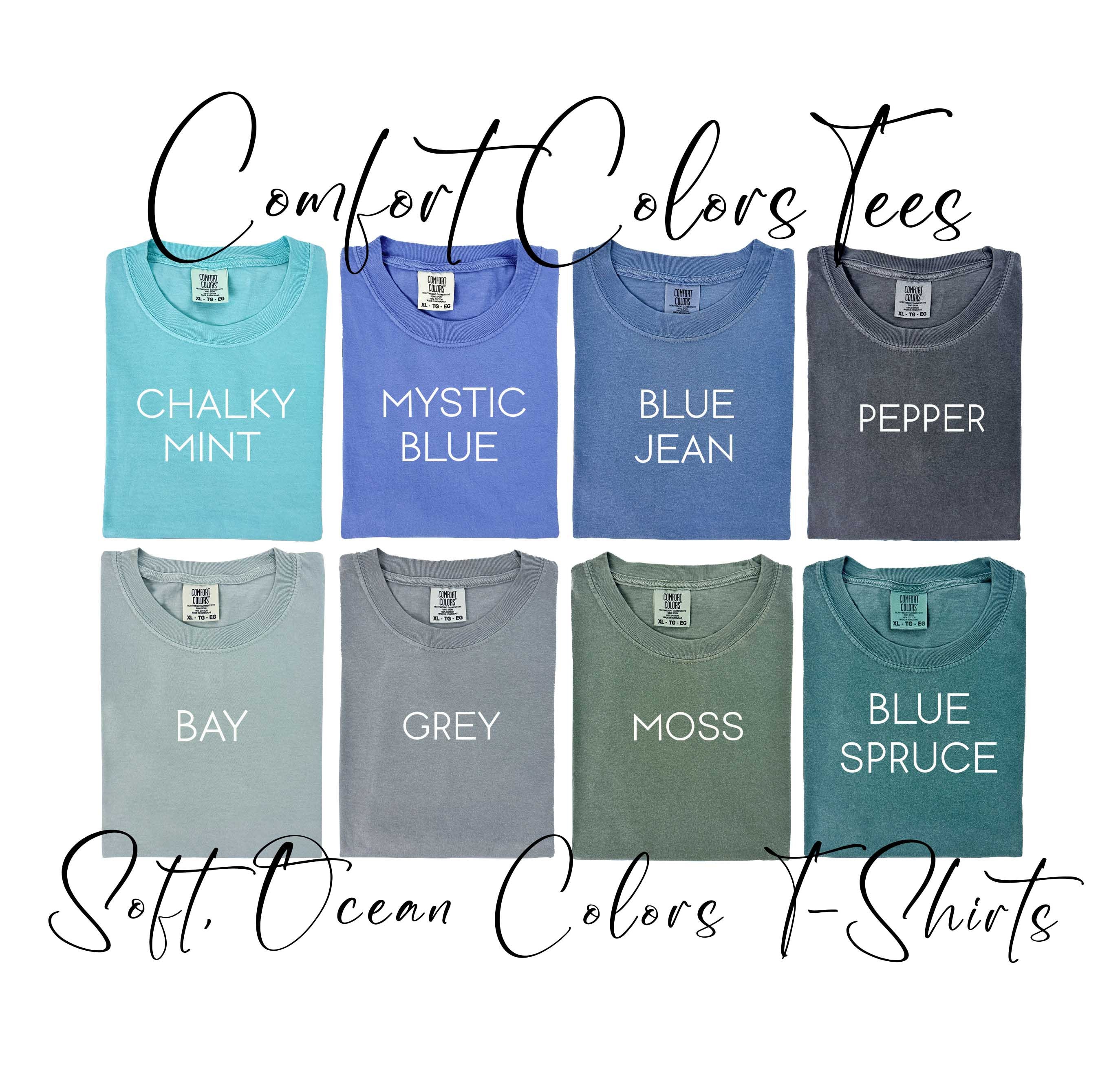 Comfort Colors Pigment-Dyed T-Shirt – 1717, Flo Blue, Medium, Super Soft Short Sleeve Tee - View #5