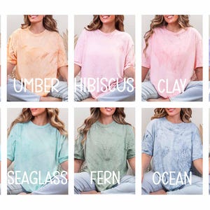 May include: Ten different tie-dye shirts in various colours, including citrine, umber, hibiscus, clay, amethyst, Fiji blue, seaglass, fern, ocean, and smoke.
