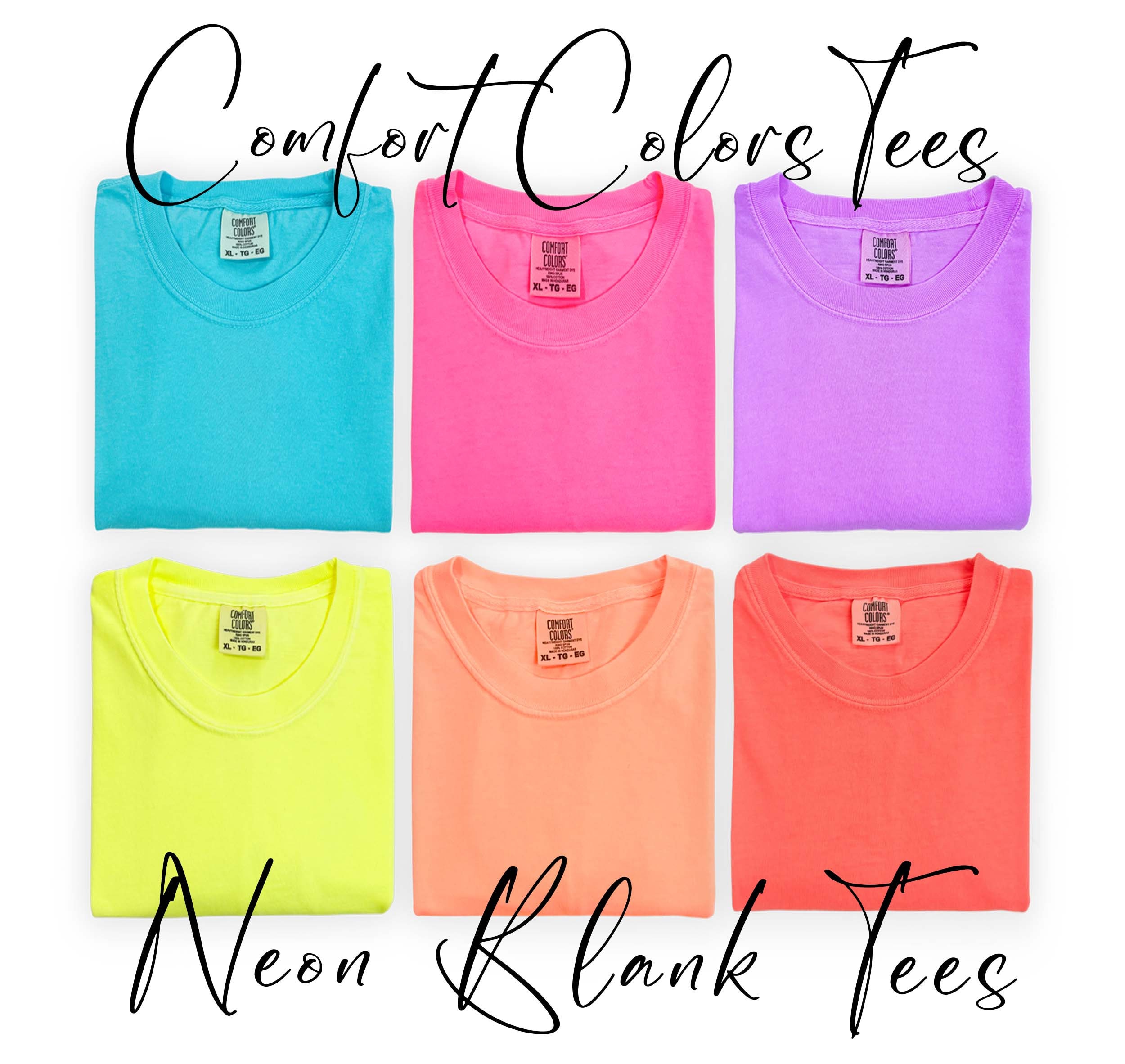Comfort Colors Neon Tees, Neon Comfort Colors Blank TShirts, Soft Cozy Neon Tees, Comfort Colors 1717 Neons, Women's Oversized TShirts