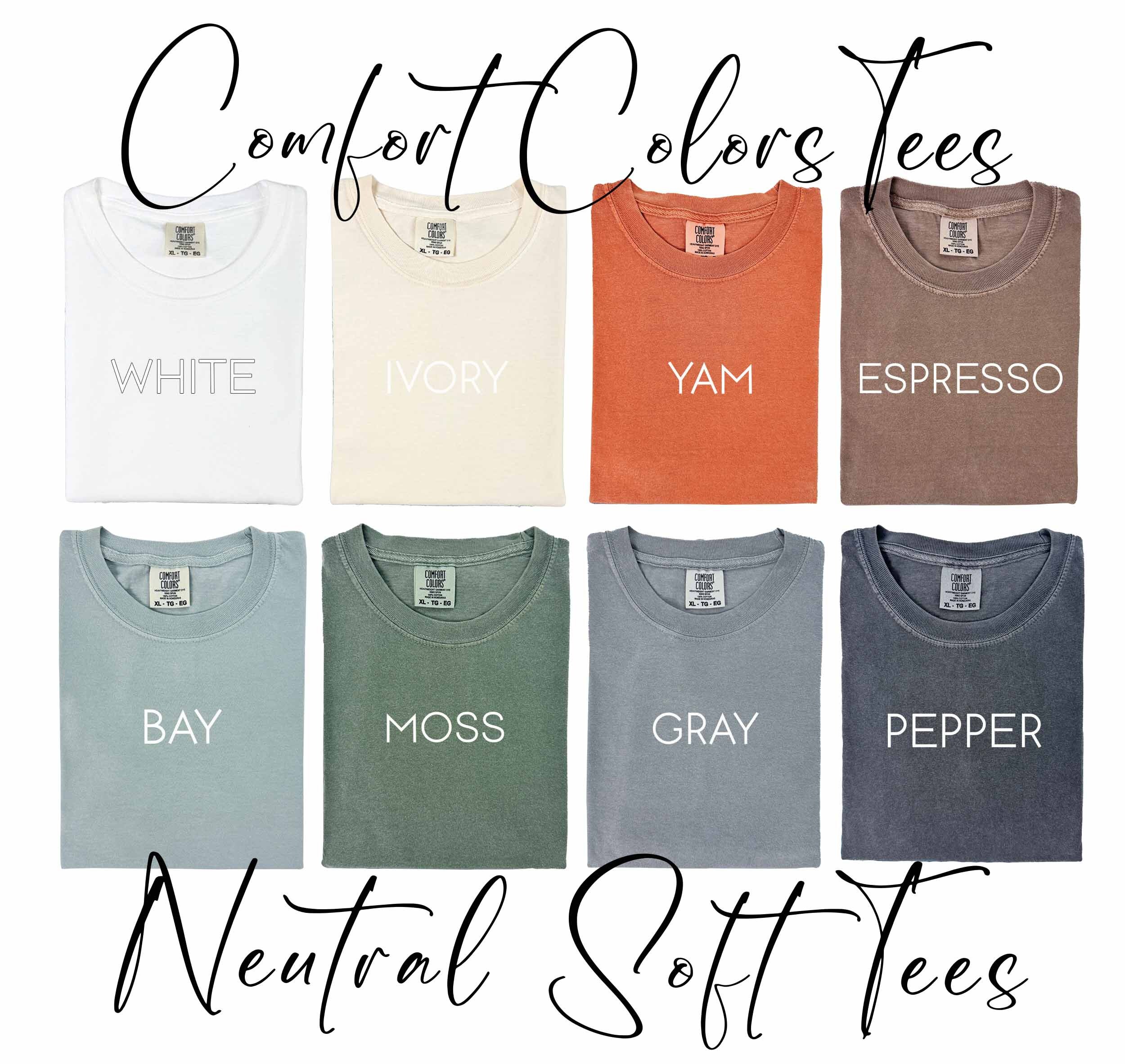 Comfort Colors Neutral Tees, Soft Comfort Colors Blank Shirt