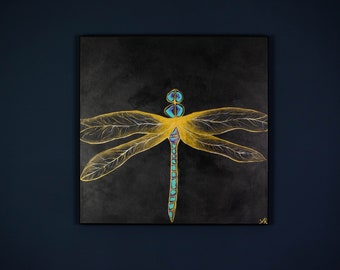 DRAGONFLY SMALL// abstract acrylic painting on canvas // 50x50cm (16.7x16.7in)
