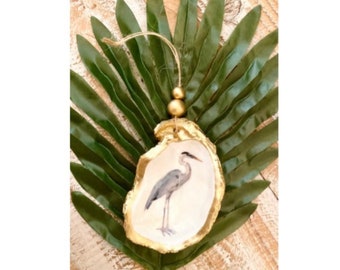 Golden Oyster- Heron Ornament