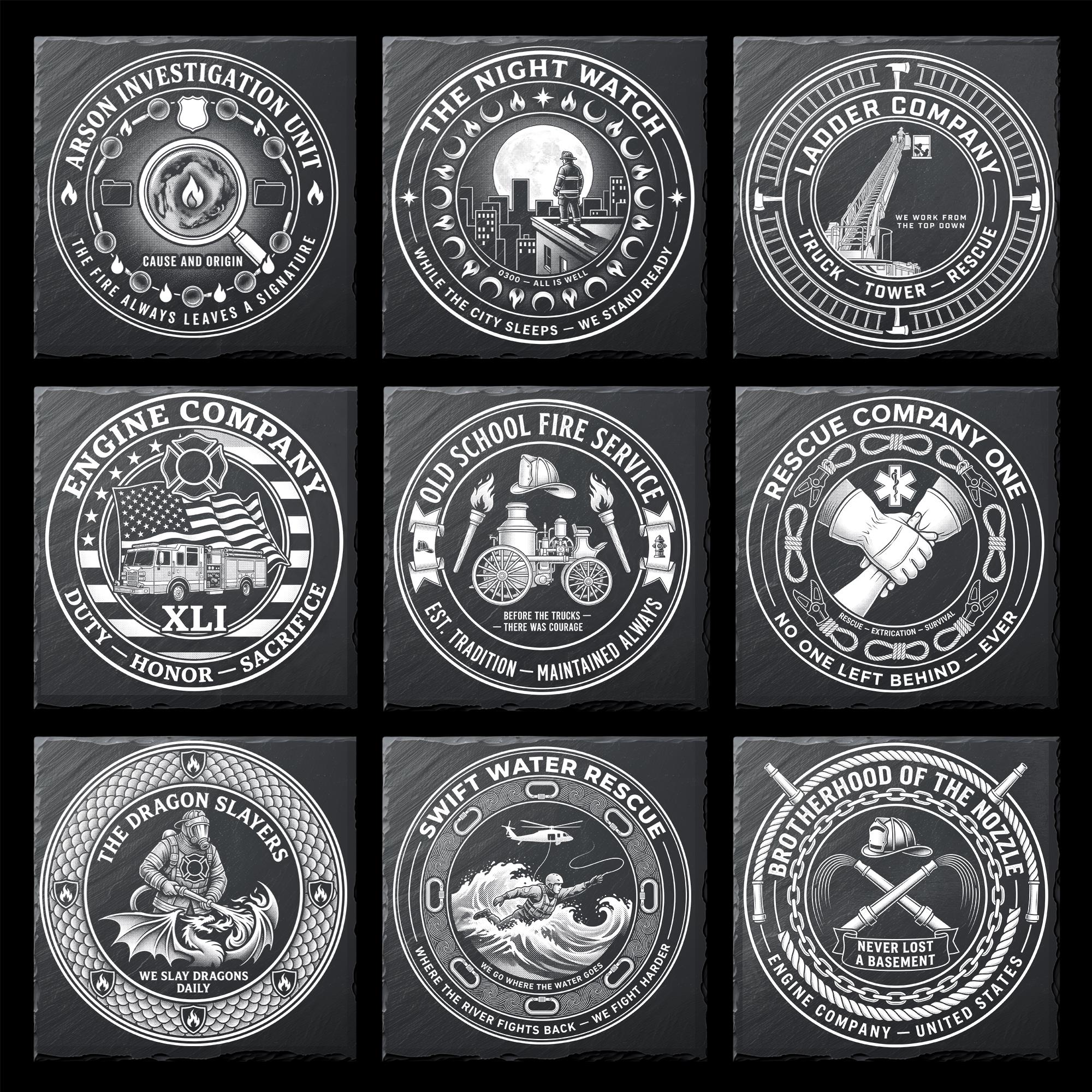First Emblems 20 Firefighter First Responder Emblems PNG for Slate Coasters, Memorial ...