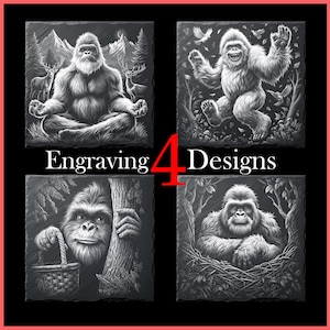 Bigfoot Yeti Coasters Files Bundle for Engraving Digital Download for Slate Coaster, Glowforge, LightBurn, XTool, Commercial Use