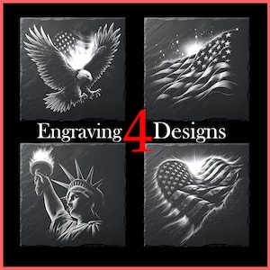 American Patriot Collection Eagle Flag Liberty Art Digital Download for Slate Coasters for Engraving Glowforge LightBurn XTool Commercial