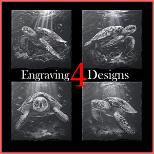 Sea Turtle Slate Laser Burn PNG Bundle, Engrave File, Slate Coasters Files PNG for Engraving, Commercial download, Glowforge, Digital File