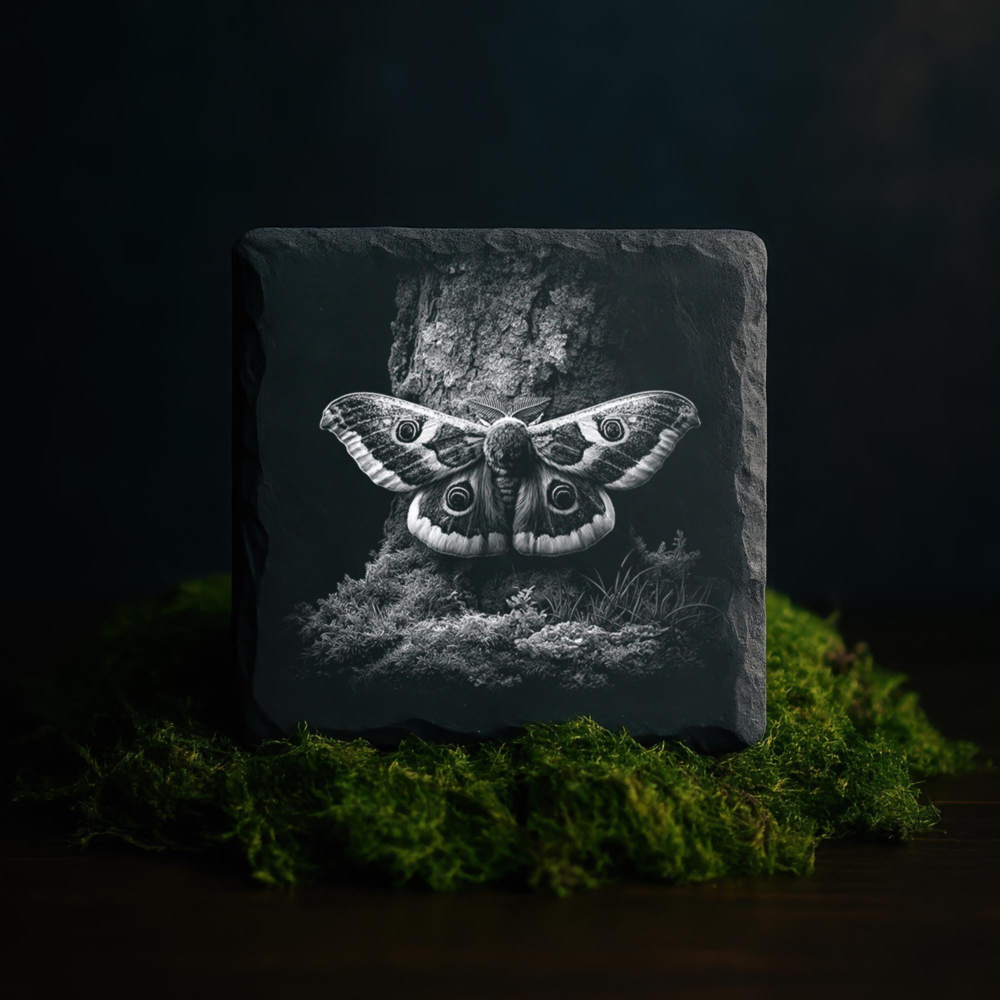 Moth Incarving 10 Intricate Moth Engraving PNG Bundle for Laser Engraving Coasters ...