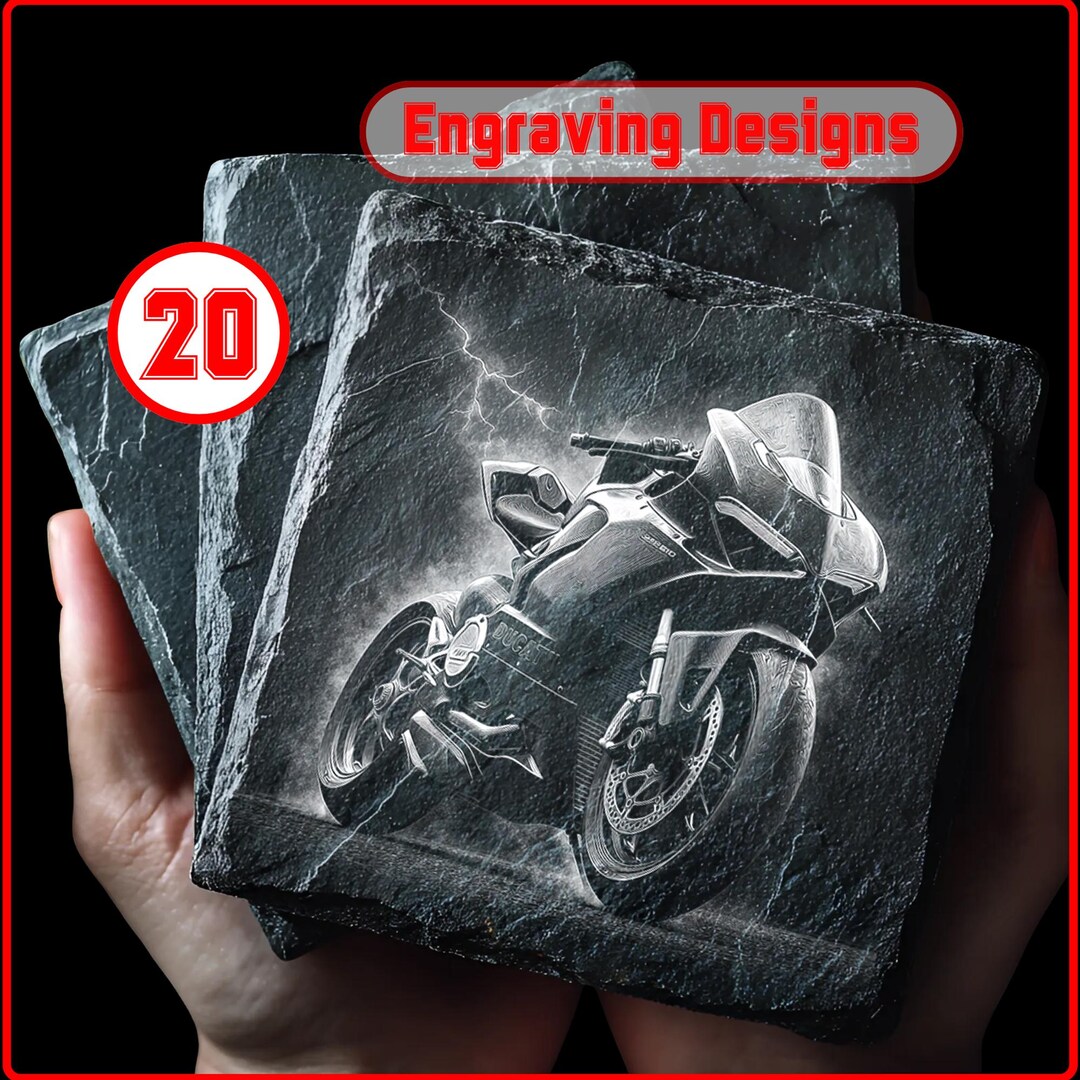 20 Motorbike Slate PNG Designs, Engrave Files PNG for Slate Coasters ...