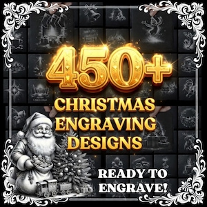 Christmas Mega Bundle Laser Files PNG for Engraving Digital Download for Slate Coaster, Glowforge, LightBurn, Commercial Use