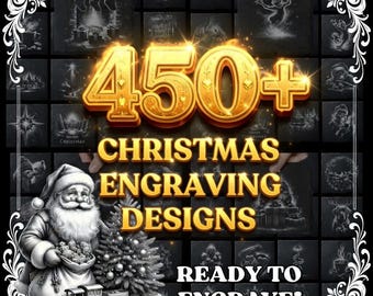 Christmas Mega Bundle Laser Files PNG for Engraving Digital Download for Slate Coaster, Glowforge, LightBurn, Commercial Use