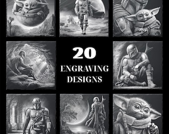 Conjunto de 20 porta-copos digitais Galactic Traveler, aventuras espaciais épicas, gravura em PNG, download digital, xTool, Glowforge, uso comercial