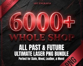 Complete winkelbundel met 6000 PNG-bestanden, de ultieme bibliotheek met lasergraveerbestanden, ontwerpen voor houten onderzetters van leisteen voor Glowforge xTool Crafters