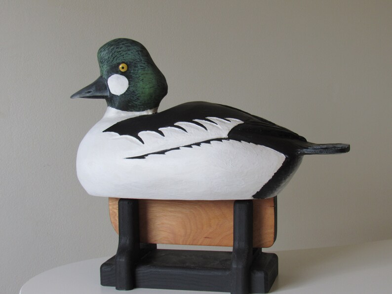 Carved Hunting Decoy Hand Carved Common Goldeneye Duck Life Etsy