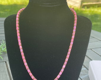 Precious Clarity Enhanced Oval Pink Fire Opal Necklace, Bracelet & Earring