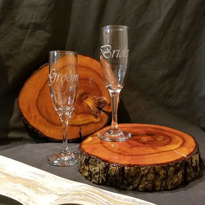 BridalWedding Gifts Bride or Groom design Wedding Champagne Flutes