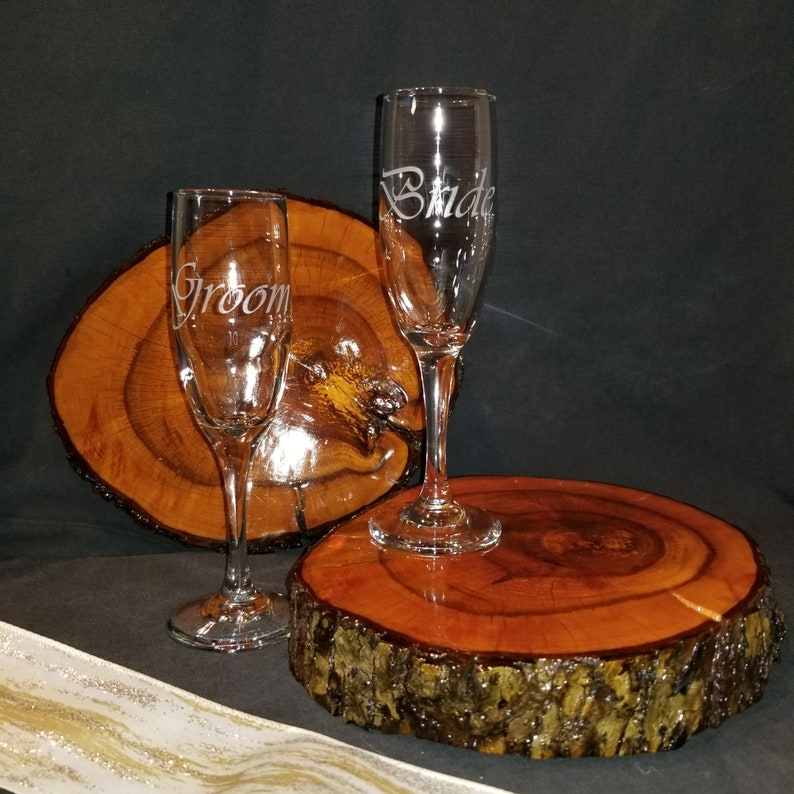 BridalWedding Gifts Bride or Groom design Wedding Champagne Flutes