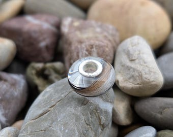 Charm bead, large hole bead, pendant, animal hair, dog hair, horse hair, 5 mm diameter