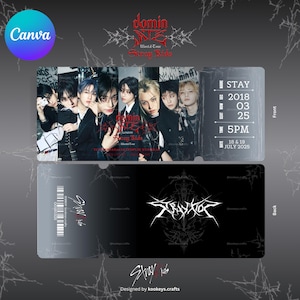 Design D | Canva Stray Kids DominATE Tour Personalisiertes benutzerdefiniertes Mock Ticket, DominATE World Tour, Stray Kids Kpop, Stray Kids Merch Konzert