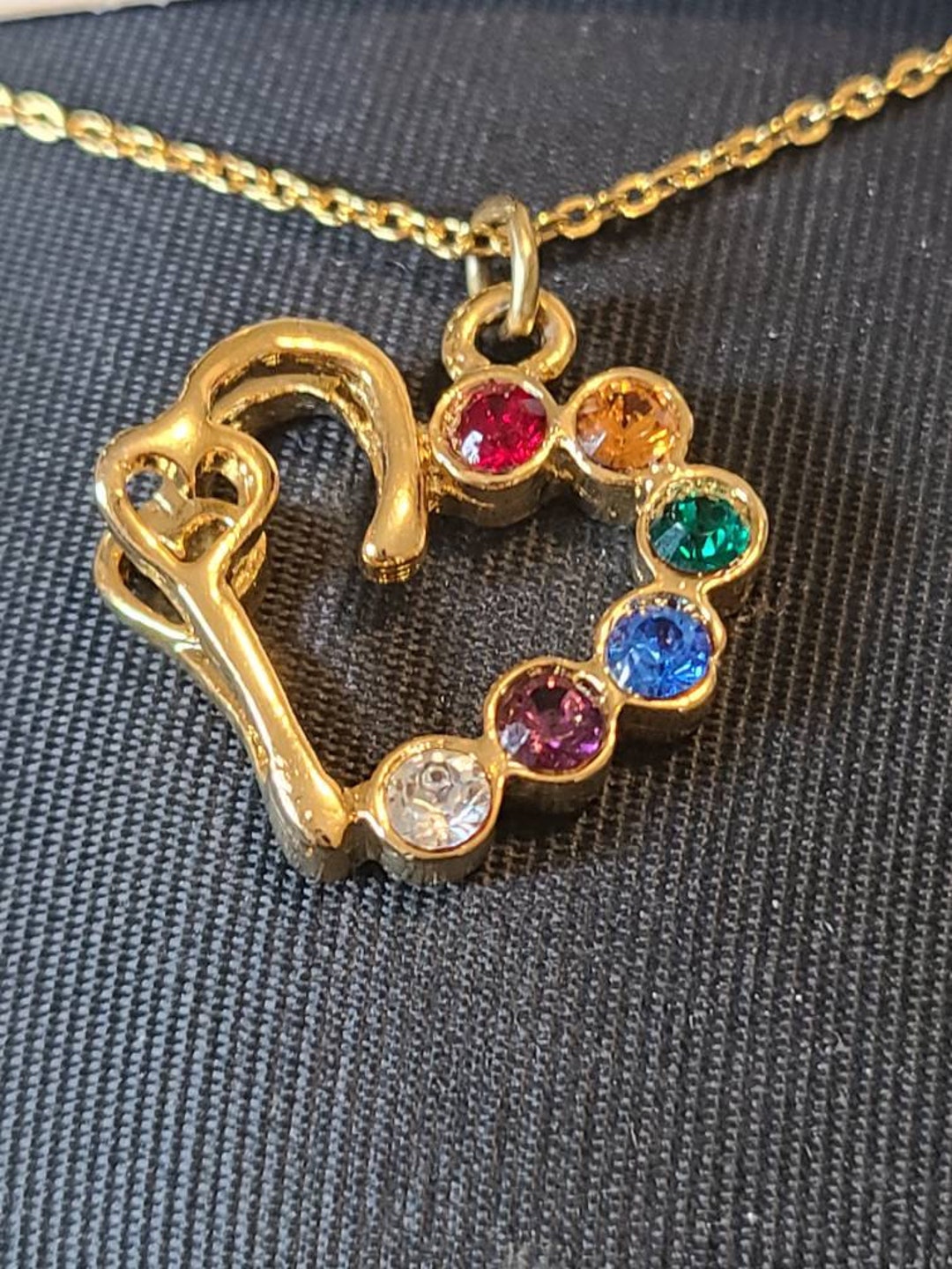 ■VINTAGE HOLLYWOOD■ Colorful Heart Necklace VH2313NE008B large enamel heart necklace – Lisa Crowder Studio