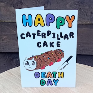 Raupen Kuchen Geburtstagskarte