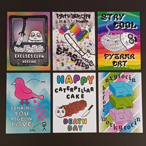 Lot de six cartes postales