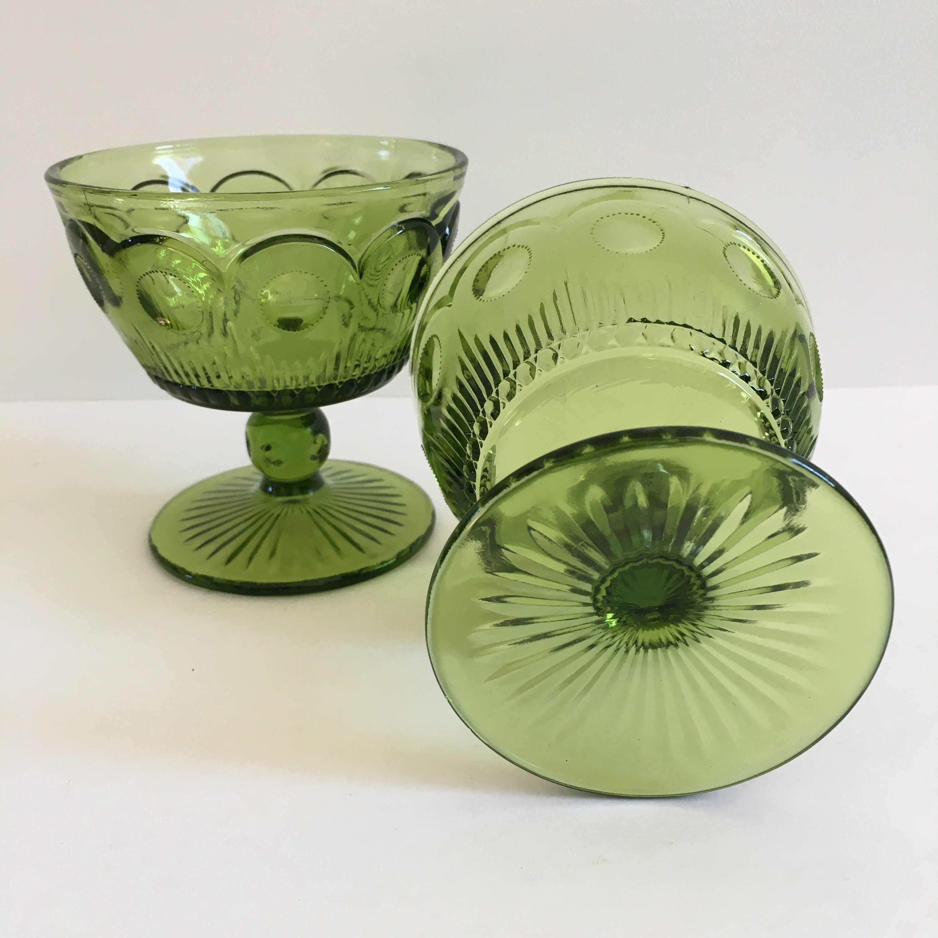Vintage Glassware Green Glassware 1970's Glassware Etsy
