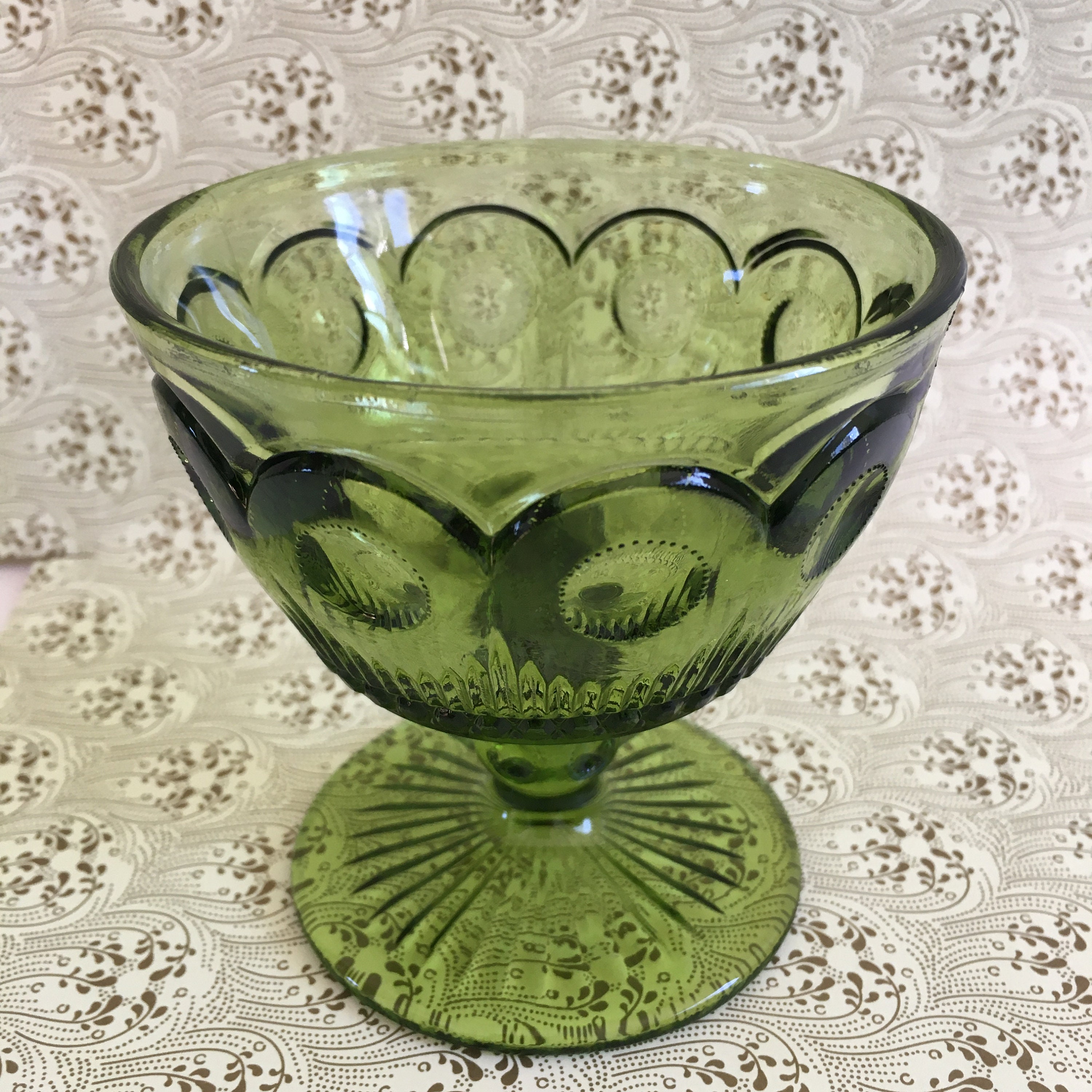 Vintage Glassware Green Glass 1970's Glassware Green Etsy
