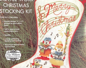 Needlepoint Stocking Kit, Santa Needlepoint Stocking Kit, Santa Claus  Stocking Kit, Vintage Needlepoint Stocking Kit, Old St. Nick Stocking 