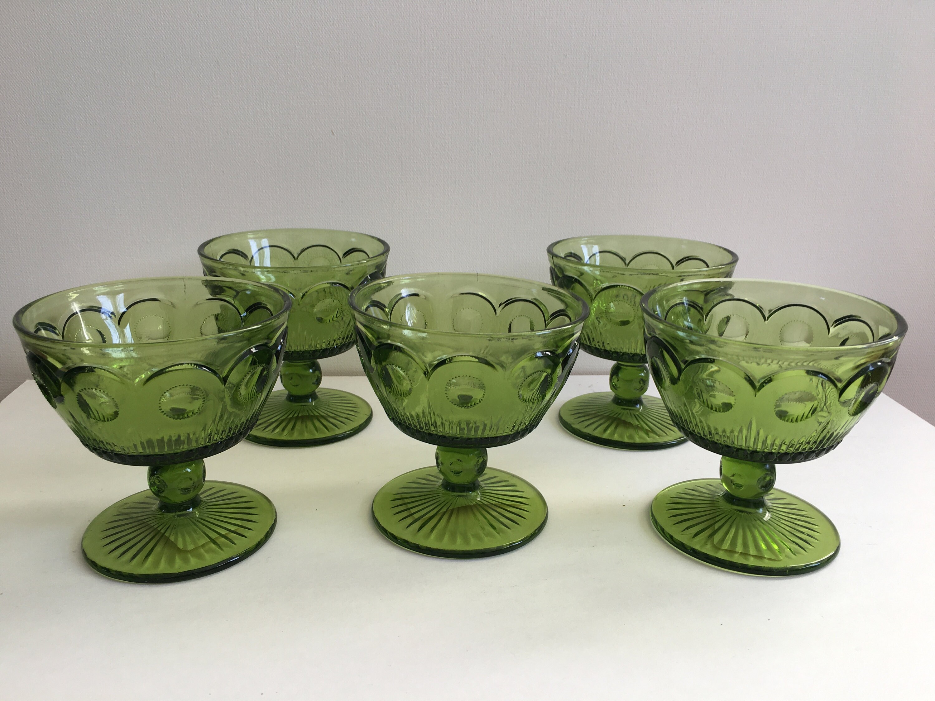 Vintage Glassware Green Glassware 1970's Glassware Etsy