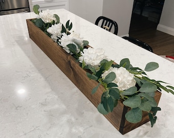 Large Wooden Centrepiece Box | Rustic Wooden Centrepiece Box | Long Wooden Crate Box | Wooden Crate | Rustic Wooden Crate | Planter, Storage