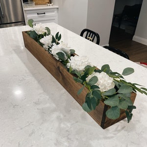 Große hölzerne Centerpiece Box | Rustikale Holz Herzstück Box | Lange Holzkiste Box | Holzkiste | Rustikale Holzkiste | Übertopf, Aufbewahrung