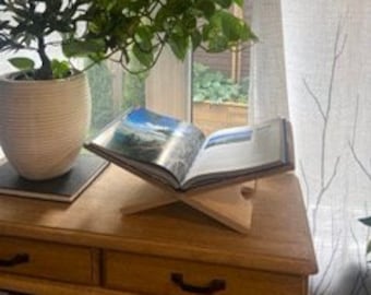 Expositor de libros abierto grande / Expositor de libros de madera / Soporte de libros de madera / Soporte para libros de recetas / Soporte para libros / Soporte para libros de exhibición