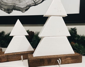 white and Dark Walnut Stocking Holder | Stocking | Home Decor | Christmas Tree Stocking Holder | Christmas Stocking Holder for Your Mantle