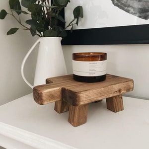 Mini Display Stool | Wooden Riser | Wooden Decor | Brown Wooden Riser | Living Room Decor | Mini candle or plant Stand
