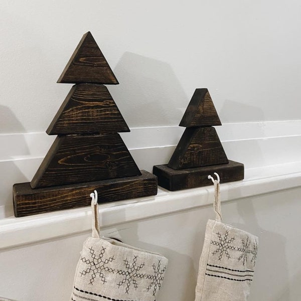 Dark Walnut Rustic Stocking Holder | Stocking | Home Decor | Christmas Tree Stocking Holder | Christmas Stocking Holder for Your Mantle