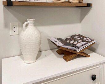 Exhibición de libros abiertos / Exhibición de libros de madera / Soporte de libros de madera / Soporte de libros de recetas / Soporte de libros / Soporte de libros contemporáneo