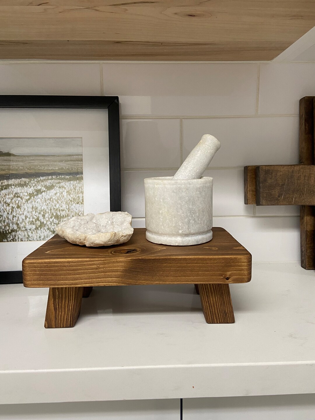 Farmhouse Wood Riser, Tiered Tray Riser, Bathroom Soap Stand, Kitchen ...