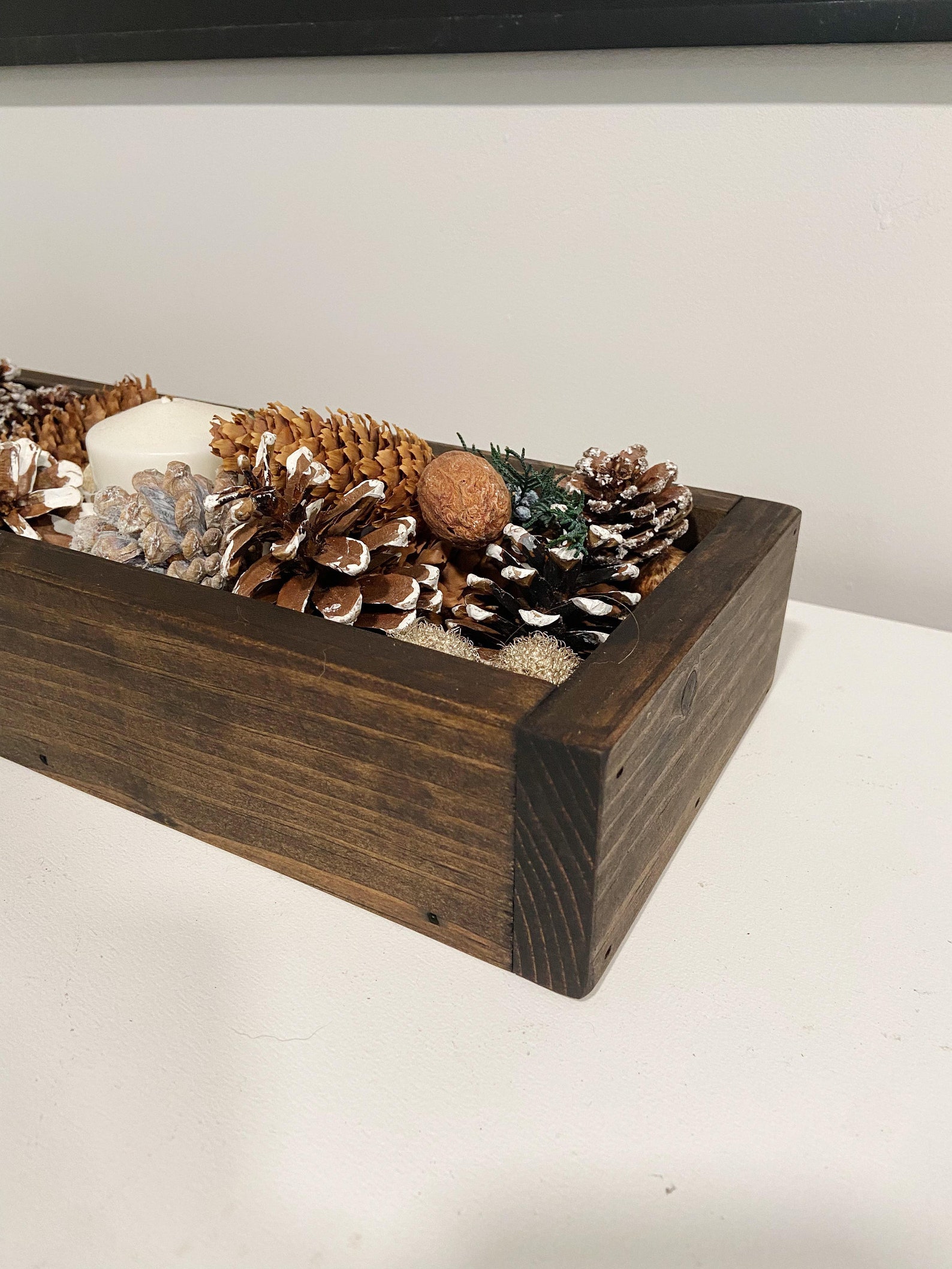 Mantle Tray Low Wood Centerpiece Tray Farmhouse Candle Tray Etsy Canada