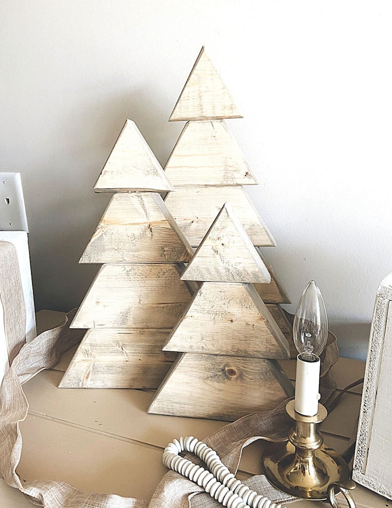 Rustic Wooden Christmas Trees Set of Three Christmas Decor Etsy Canada