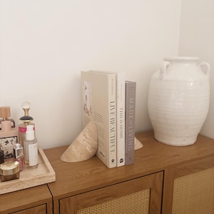 Travertine Bookend | Marble Booksends | Heavy Luxury Bookends | Bookends From Marble | Bookend, Natural Stone Bookends | Book Holder