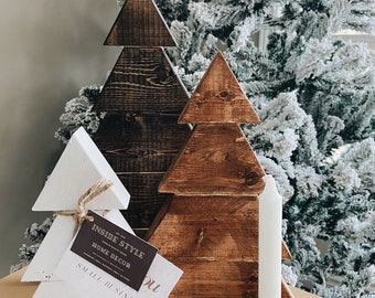 Rustic Wooden Christmas Trees - Set of Three | Christmas Decor | Rustic Wooden Christmas Trees | Set of Three (3) | Holiday Decor