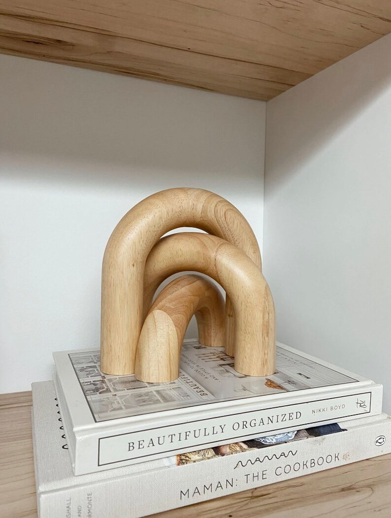 Object With Arch Decorative Wood Arch Object | Set of 3 Arch Sculpture Set | Handmade ...