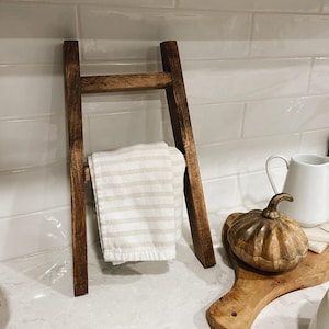 Mini Farmhouse Ladder, Mini Ladder, Tea Towel Ladder, Towel Holder, Wood Ladder, Kitchen Decor, Decorative Towel Holder, Farmhouse Decor