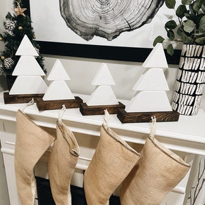 White & Dark Walnut Stocking Holder | Stocking | Home Decor | Christmas Tree Stocking Holder | Christmas Stocking Holder for Your Mantle