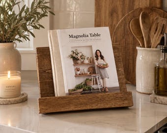 Supporto per libri di cucina in legno, supporto per ricette, porta libri di cucina, porta ricette, leggio, porta libri di cucina regalo / regalo per la festa della mamma